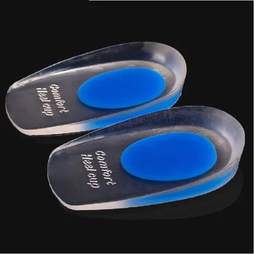 1pair Soft Silicone Gel Insoles for heel spurs pain Foot cushion Foot Massager Care Half Heel Insole Pad Height Increase