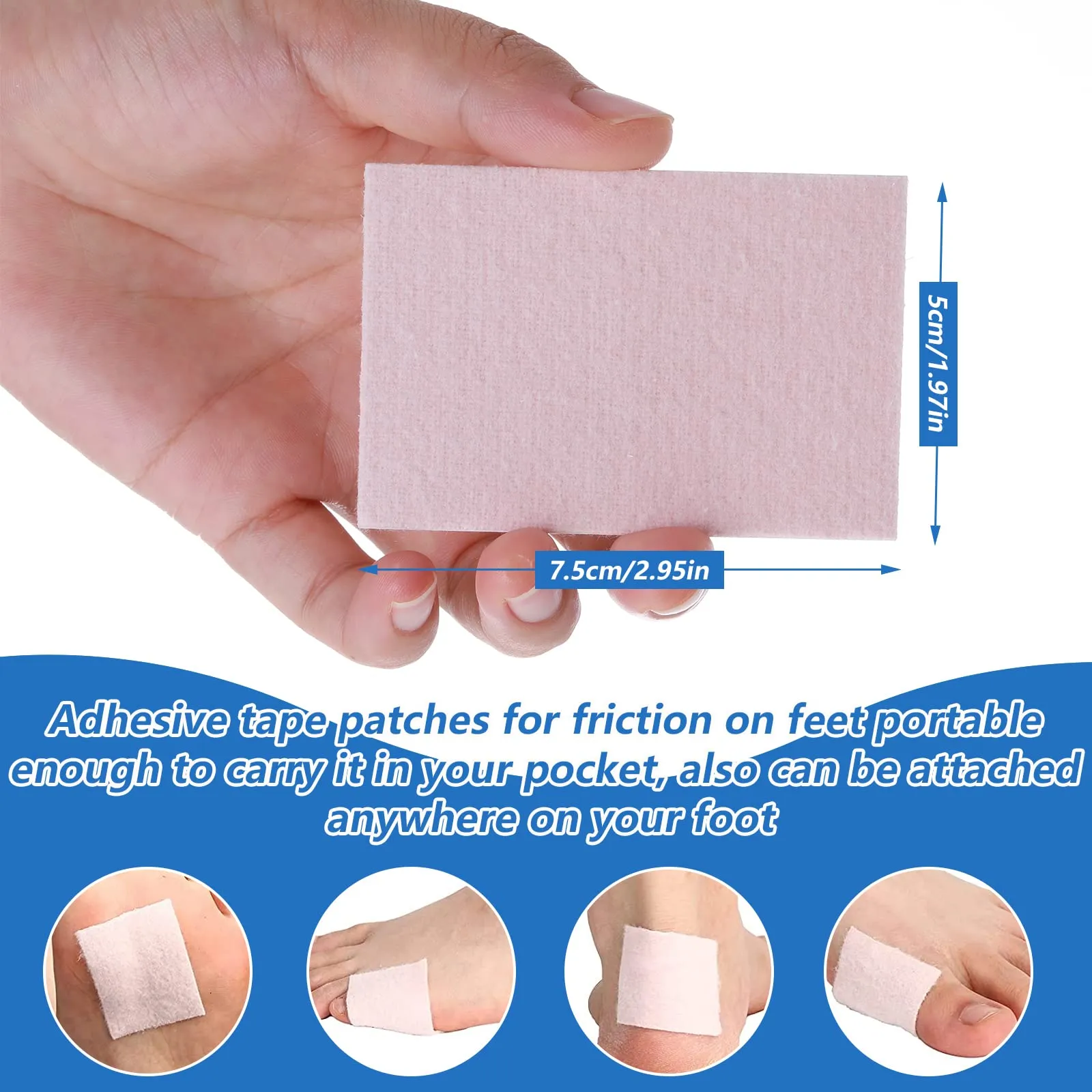 35 Pieces Moleskin for Foot Moleskin Tape Moleskin Blister Pads Flannel Adhesive Pads Heel Cushion Foot Care Stickers Blister Prevention Patches for New Shoes Protection, Reduce Friction Pain