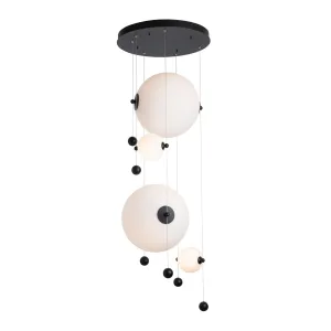 Abacus 4-Light Round LED Pendant LED Opal Glass (GG) in Black