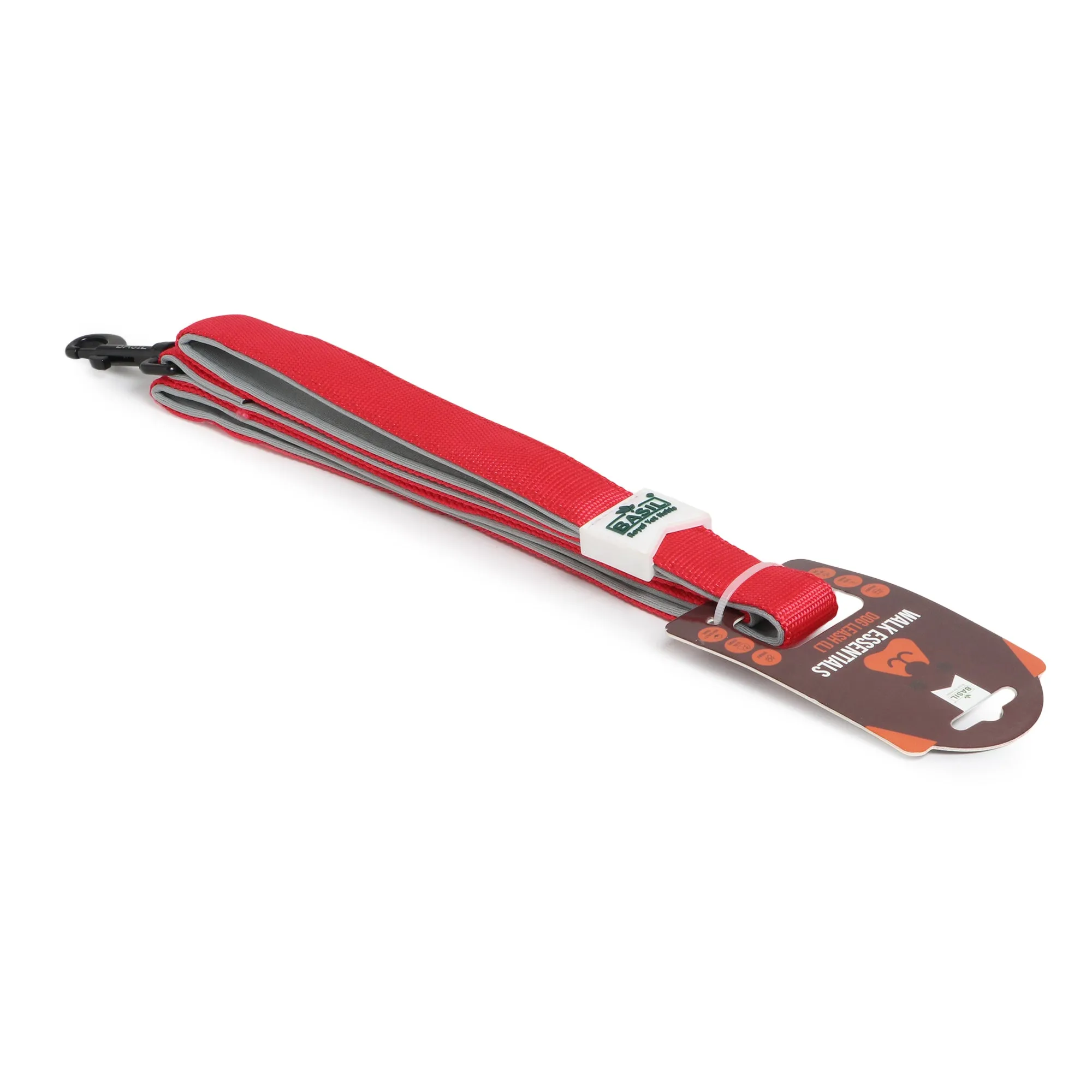BASIL Padded Leash for Dogs & Puppies (Red)