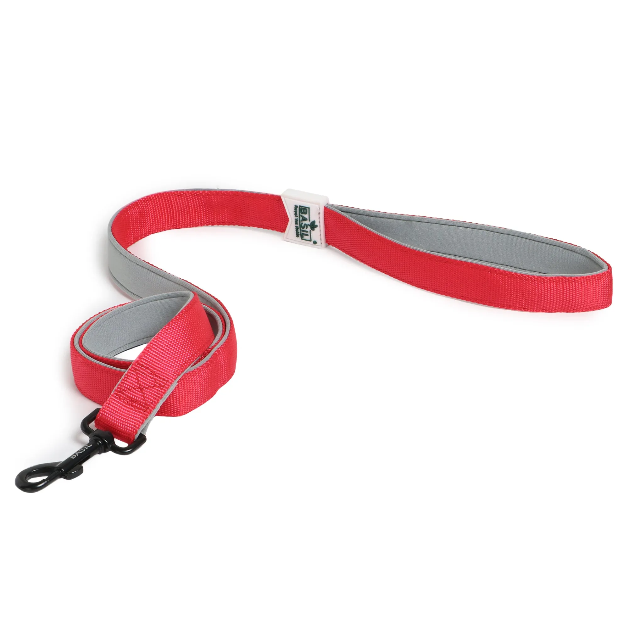 BASIL Padded Leash for Dogs & Puppies (Red)