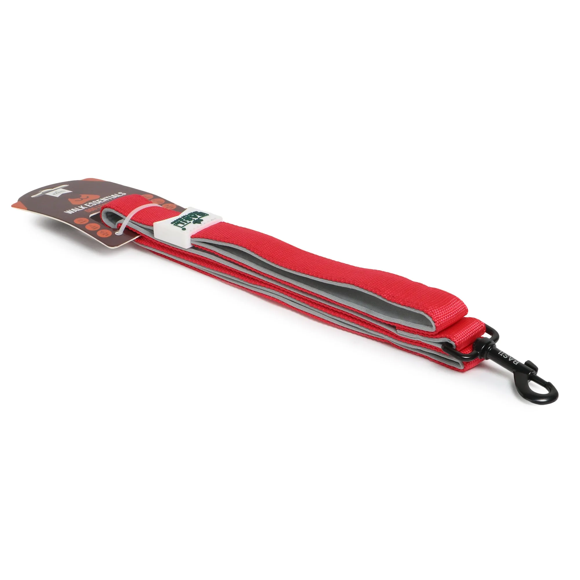BASIL Padded Leash for Dogs & Puppies (Red)