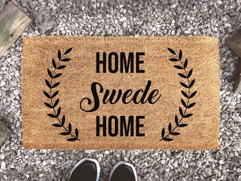 Coolspod- Outdoor Mat- Home Swede Home, Cute Swedish Family Door Mat New Home Wedding Gift
