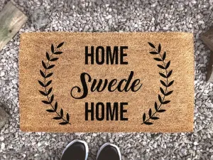 Coolspod- Outdoor Mat- Home Swede Home, Cute Swedish Family Door Mat New Home Wedding Gift