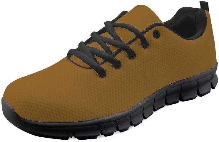 Dellukee Women's Casual Walking Shoes Solid Color Durable Breathable Lace Up Sport Running Fashion Sneaker