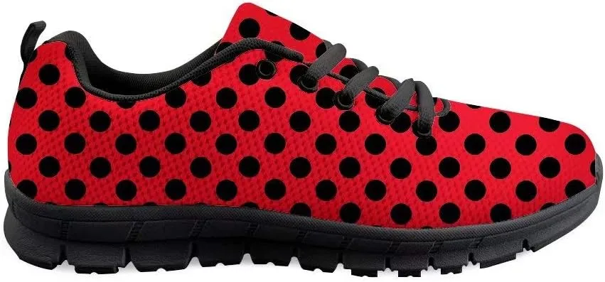Dellukee Women's Casual Walking Shoes Solid Color Durable Breathable Lace Up Sport Running Fashion Sneaker