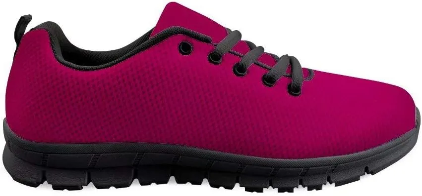 Dellukee Women's Casual Walking Shoes Solid Color Durable Breathable Lace Up Sport Running Fashion Sneaker