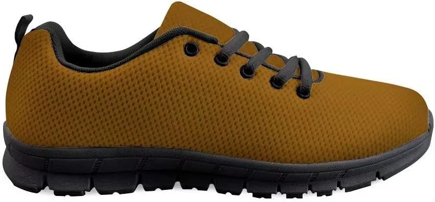 Dellukee Women's Casual Walking Shoes Solid Color Durable Breathable Lace Up Sport Running Fashion Sneaker