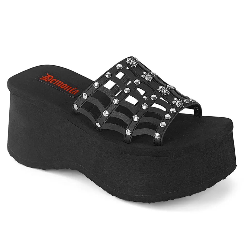 Demonia Spiderweb Platform Sandal