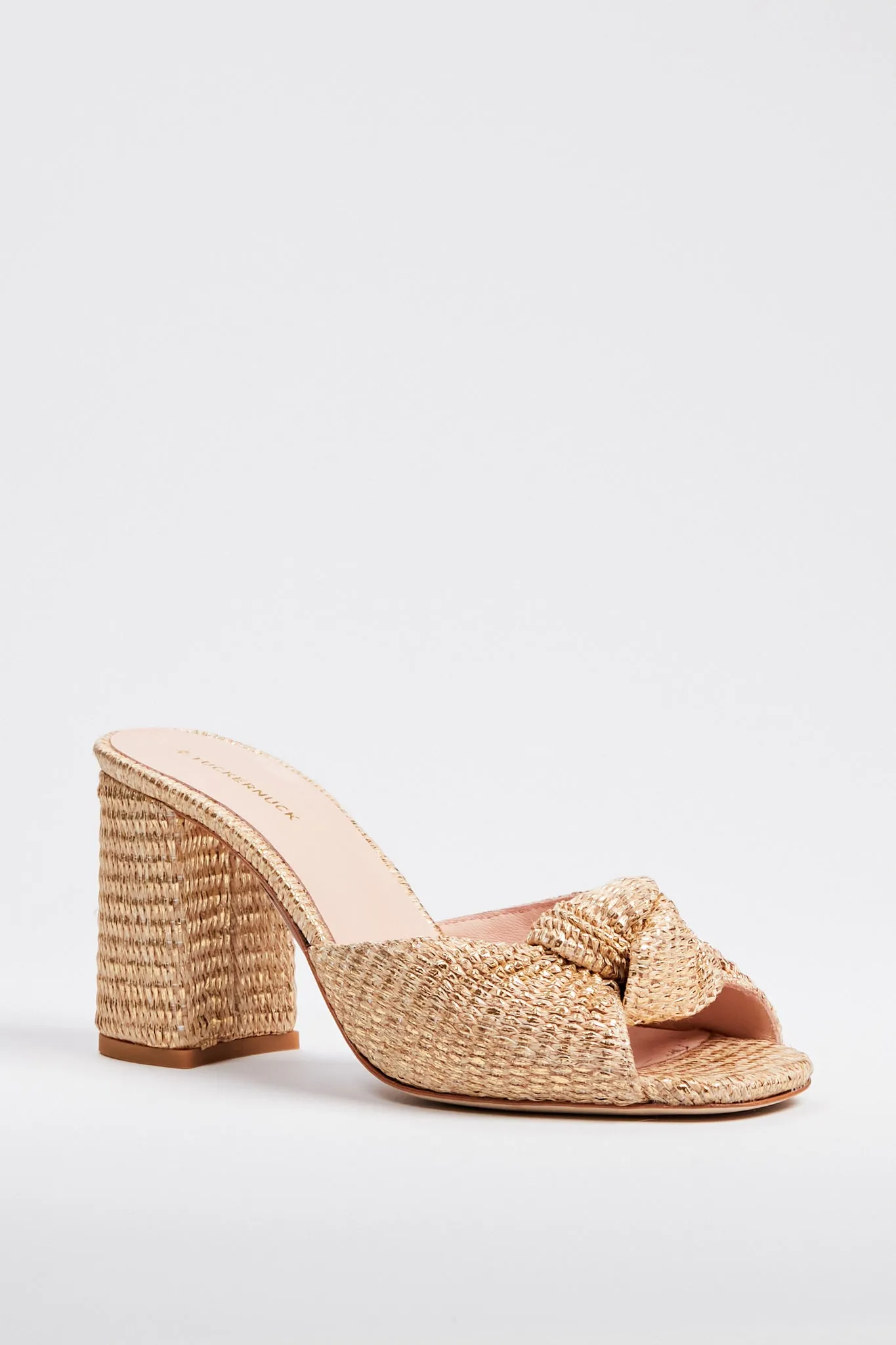 Gold Raffia Blake Heels