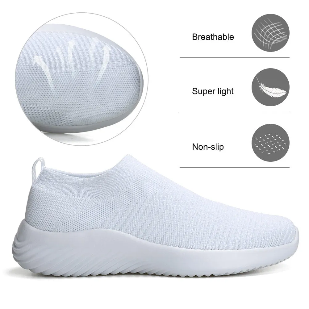 HARENC™Women's Walking Shoes Fabric Breathable Slip On Tennis Running