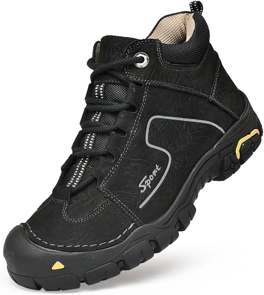 Hiking Shoes for Men Waterproof Non-Slip Durable Outdoor Travel High top Shoes Comfort Black/Brown