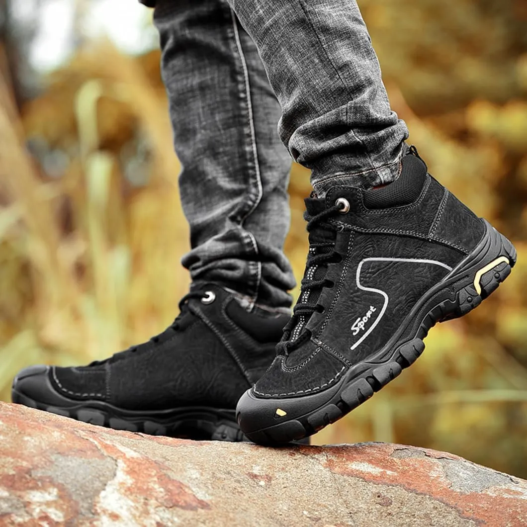Hiking Shoes for Men Waterproof Non-Slip Durable Outdoor Travel High top Shoes Comfort Black/Brown