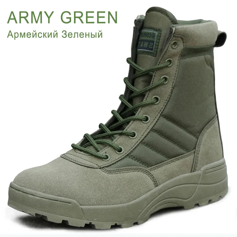 Hnzxzm  Men Military Boot Combat Mens Camo Ankle Boots Tactical Big Size 36-47 Army Boot Male Shoes Work Safety Shoes Motocycle Boots