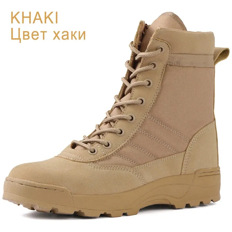 Hnzxzm  Men Military Boot Combat Mens Camo Ankle Boots Tactical Big Size 36-47 Army Boot Male Shoes Work Safety Shoes Motocycle Boots