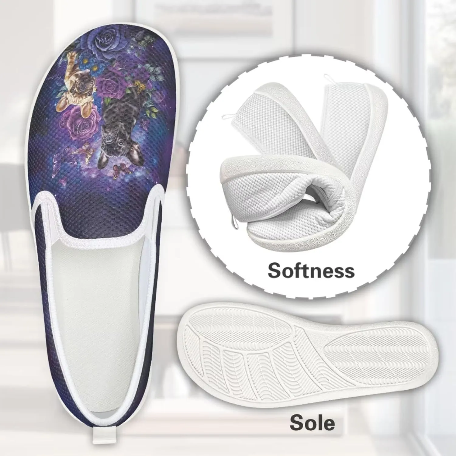 JoyLamoria Happy Puppy Family Walking Shoes Sneakers Unisex Arch Support Walking Shoe PlatformLoafers Cute Sport Shoes