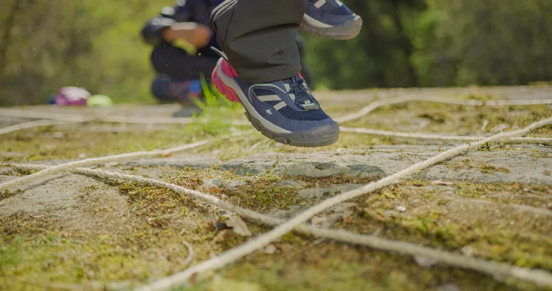 Kids' Low Lace-up Shoes - Sizes 2.5 to 5 - Blue/Orange