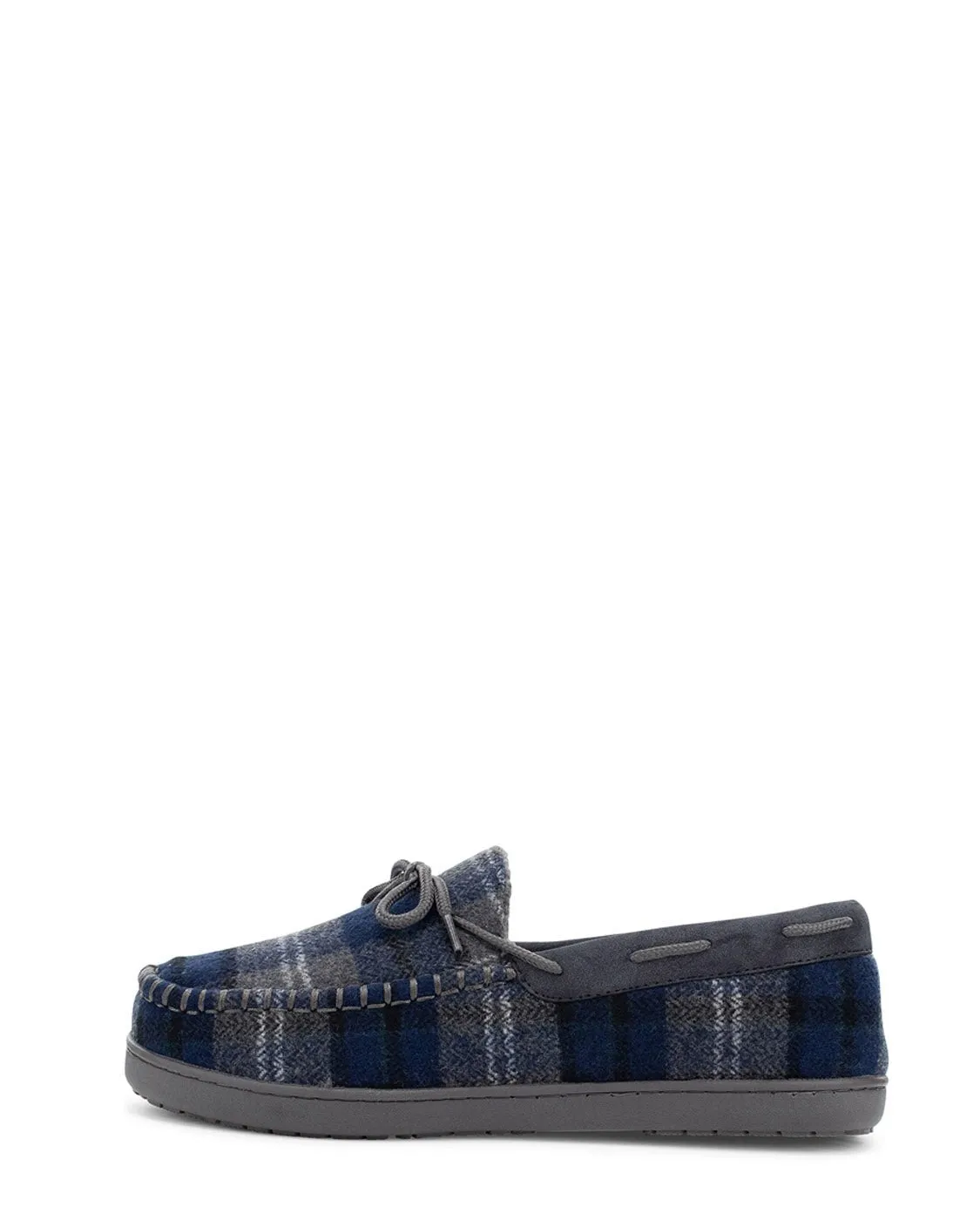 Men's Linden Plaid Moc Slipper - Navy