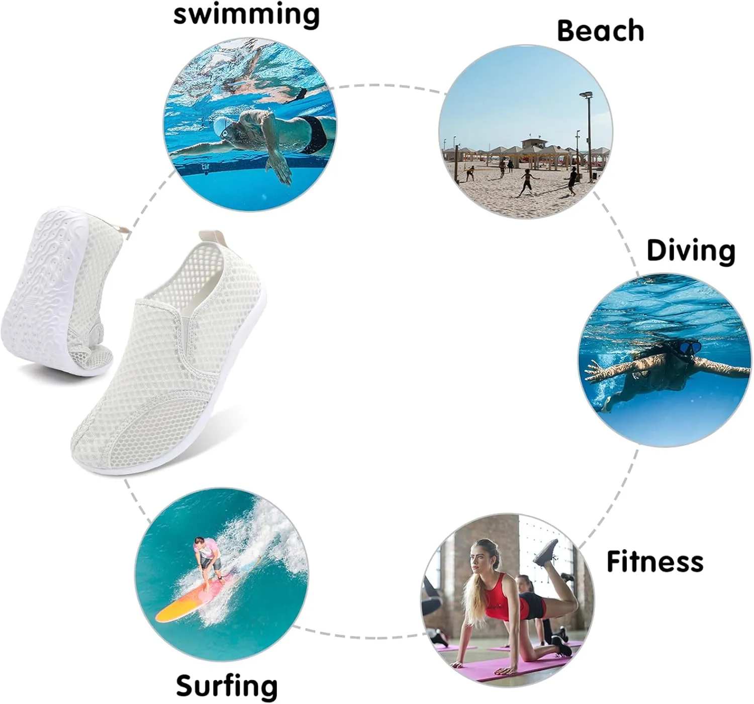 Spesoul Water Shoes for Women Men Quick-Dry Swim Shoes Barefoot Aqua Socks Breathable Beach Sandals for Pool Surf Travel Camping Yoga Outdoor Sports