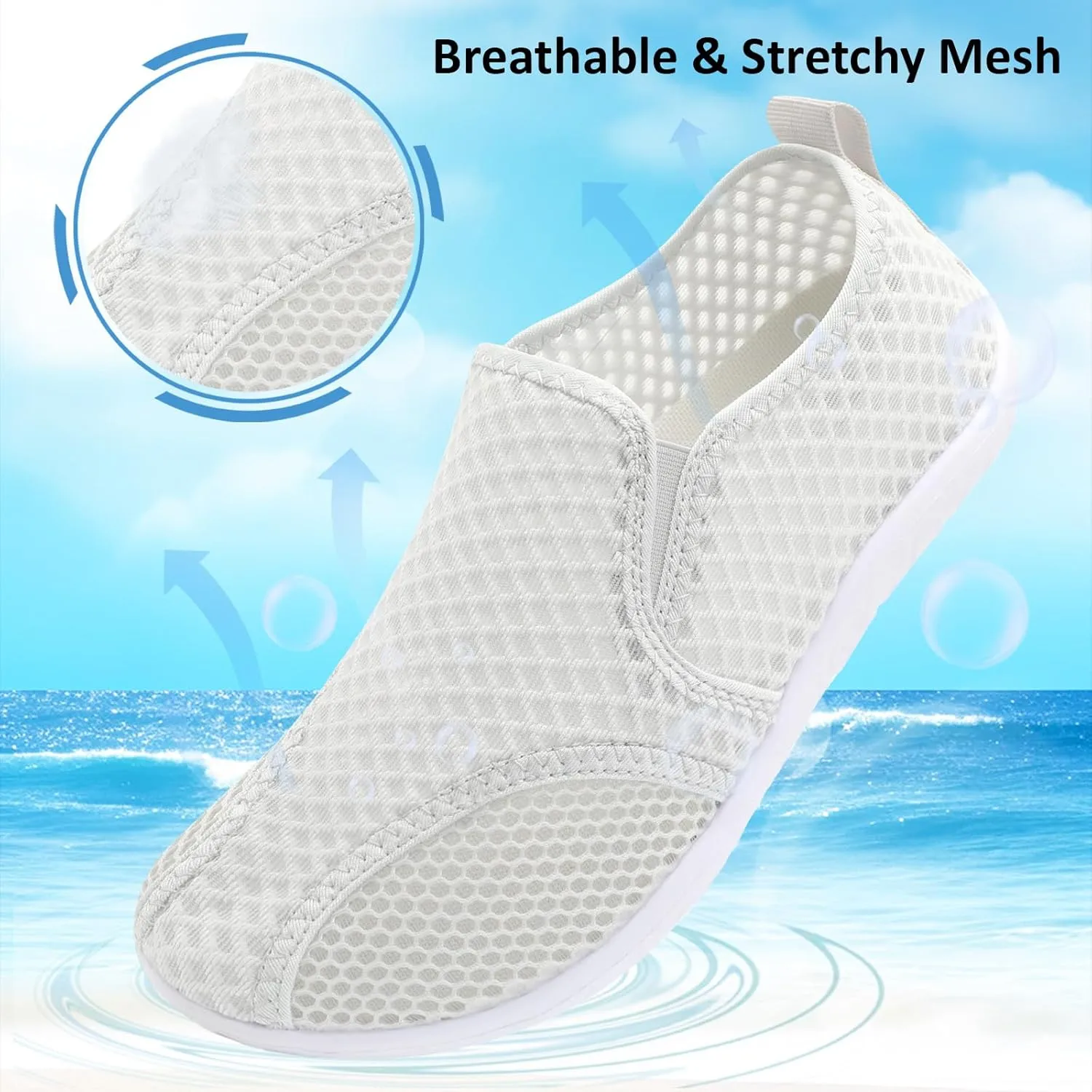Spesoul Water Shoes for Women Men Quick-Dry Swim Shoes Barefoot Aqua Socks Breathable Beach Sandals for Pool Surf Travel Camping Yoga Outdoor Sports