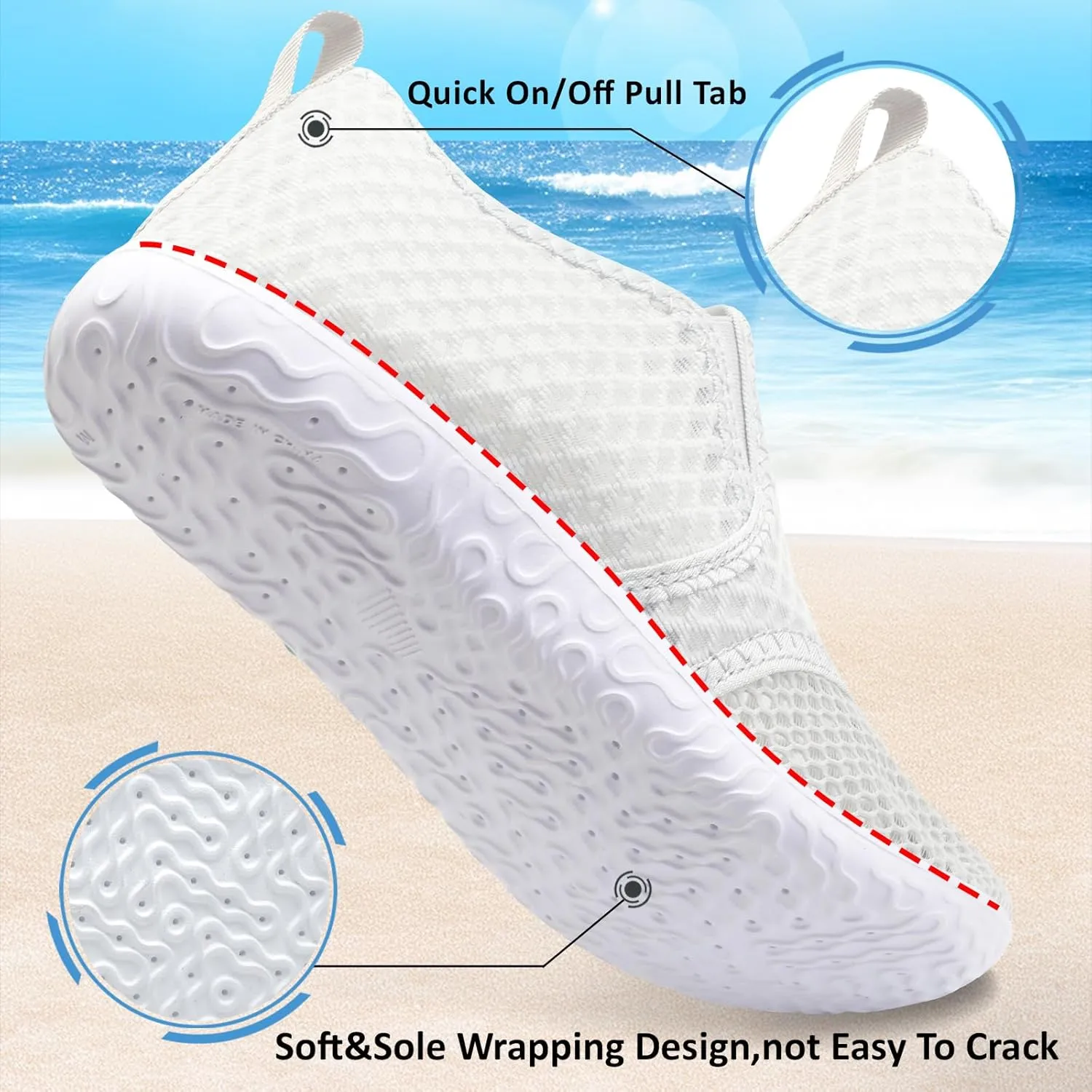 Spesoul Water Shoes for Women Men Quick-Dry Swim Shoes Barefoot Aqua Socks Breathable Beach Sandals for Pool Surf Travel Camping Yoga Outdoor Sports