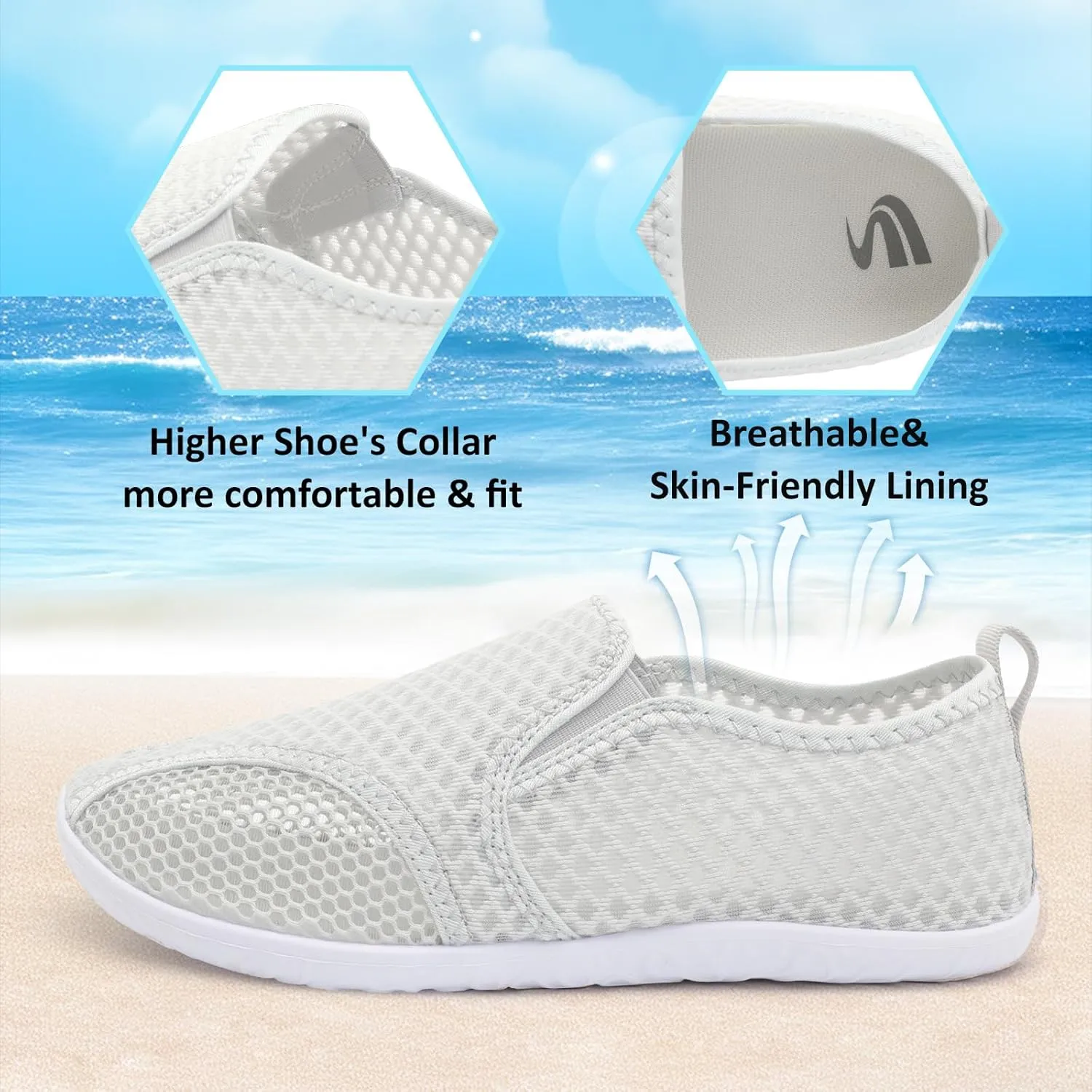Spesoul Water Shoes for Women Men Quick-Dry Swim Shoes Barefoot Aqua Socks Breathable Beach Sandals for Pool Surf Travel Camping Yoga Outdoor Sports