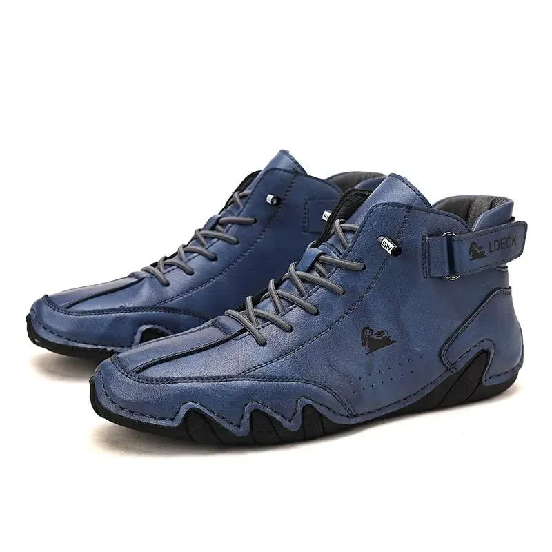 Unisex Handmade Suede Velcro Waterproof High Boots