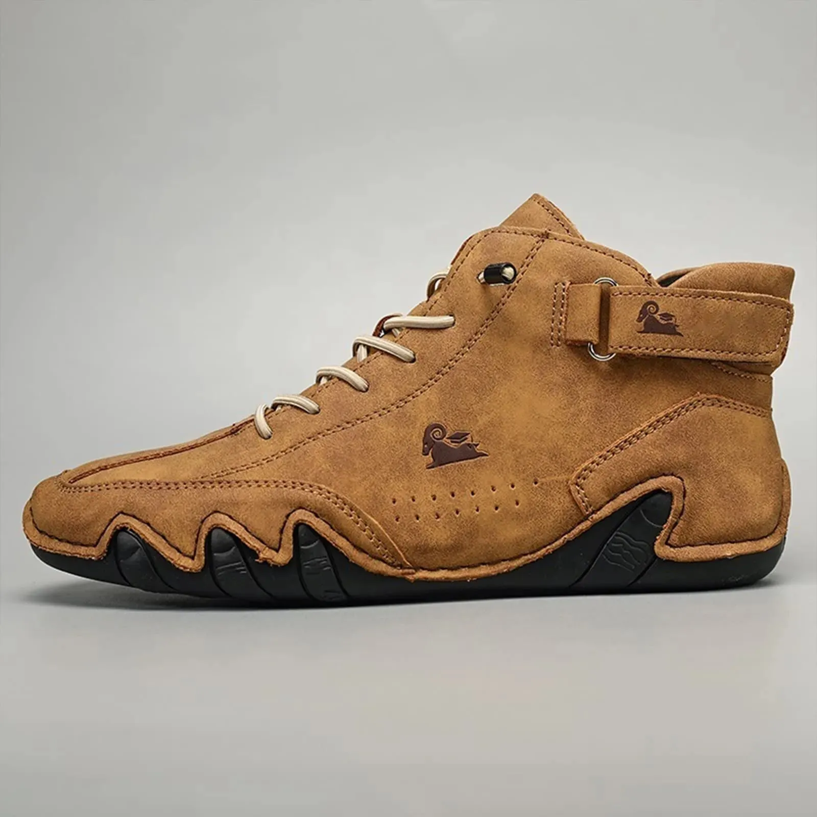 Unisex Handmade Suede Velcro Waterproof High Boots