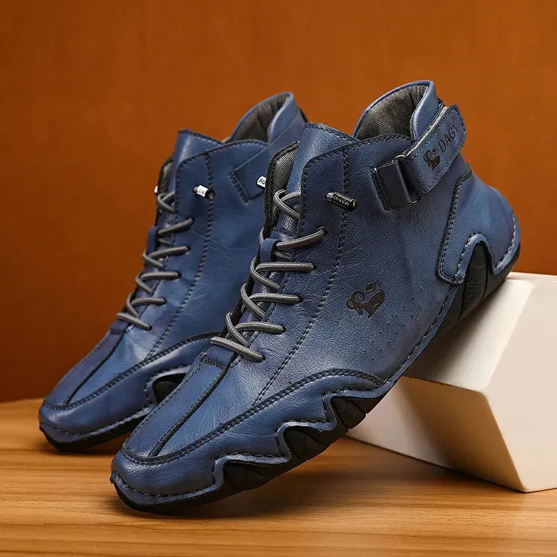 Unisex Handmade Suede Velcro Waterproof High Boots