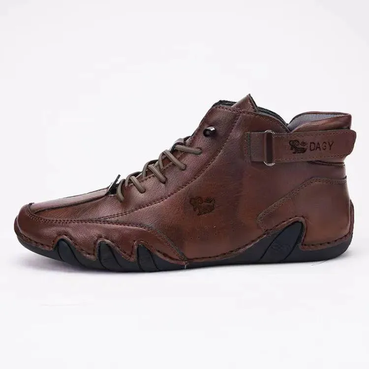 Unisex Handmade Suede Velcro Waterproof High Boots