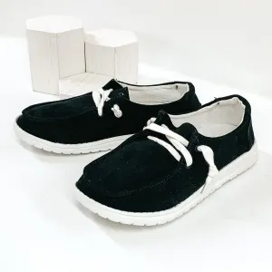 Very G | Have To Run Slip On Loafers with Laces in Black