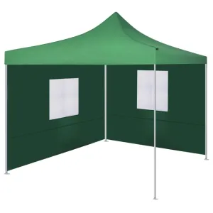 vidaXL Foldable Tent with 2 Walls 3x3 m Green