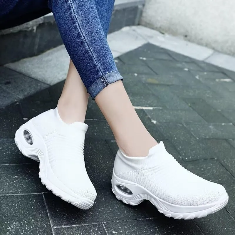 Women's Concise Breathable Slip On Walking Shoes for Street Shopping