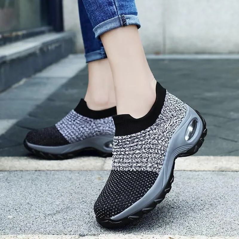 Women's Concise Breathable Slip On Walking Shoes for Street Shopping