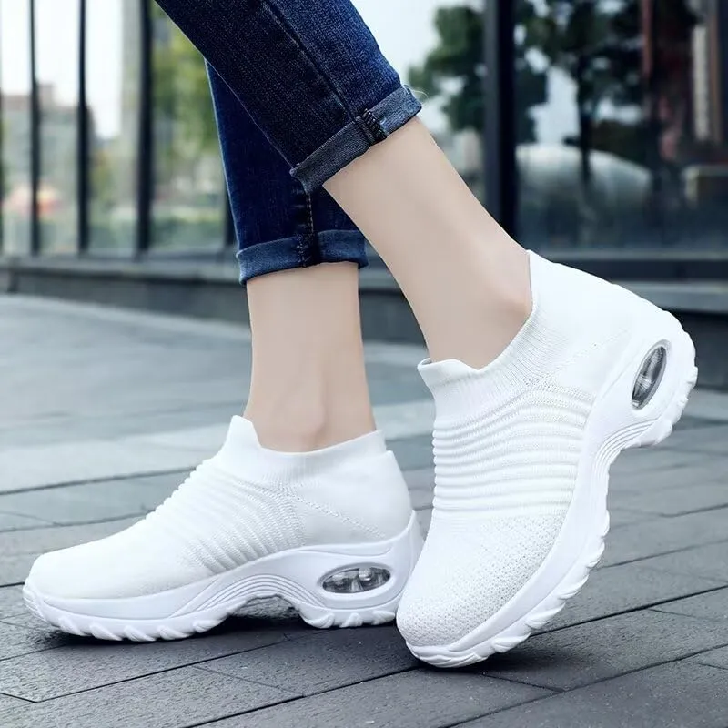 Women's Concise Breathable Slip On Walking Shoes for Street Shopping